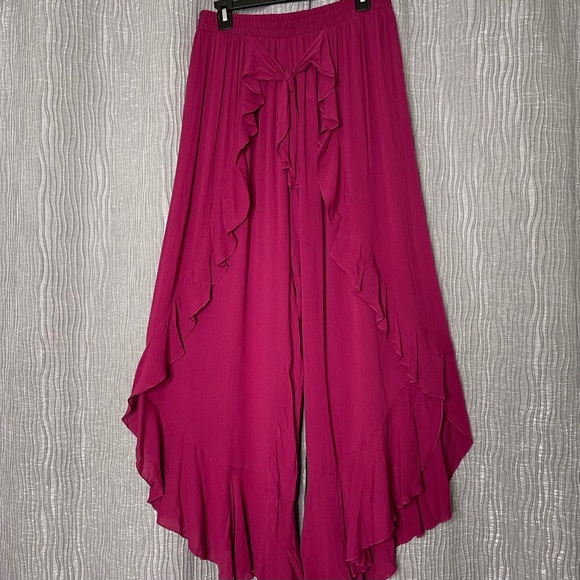 Ashley Stewart ruffled crop palazzo pants - Picture 2 of 5